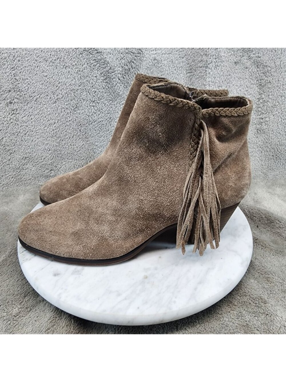 Franco Fortini Shoes Womens Size 9.5 Tan Leather Ankle Boots *Read*